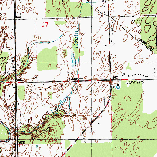 Topographic Map of London Drain, MI