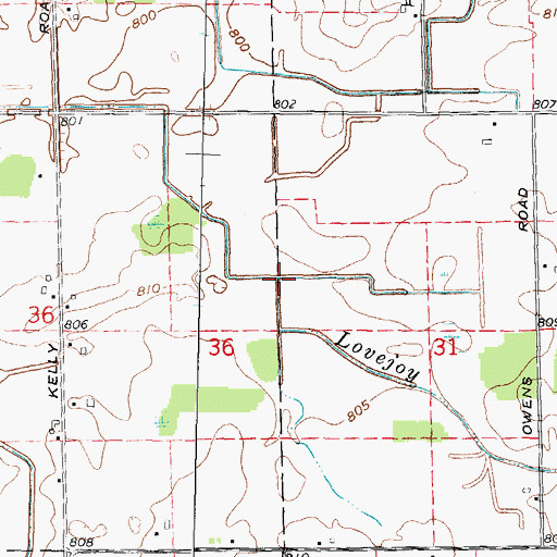 Topographic Map of Lovejoy Drain, MI