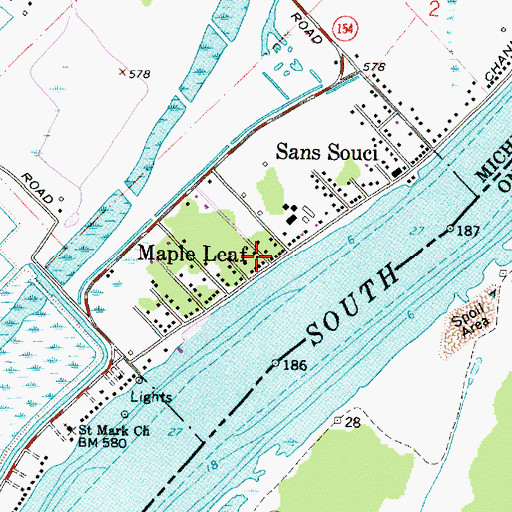 Topographic Map of Maple Leaf, MI