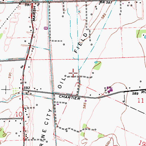 Topographic Map of Marine City Oil Field, MI