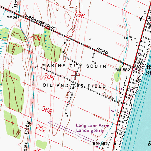 Topographic Map of Marine City South Oil and Gas Field, MI