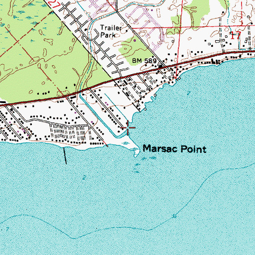 Topographic Map of Marsac Creek, MI