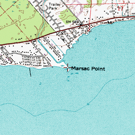 Topographic Map of Marsac Point, MI
