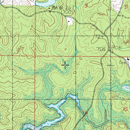 Topographic Map of London Creek, AL