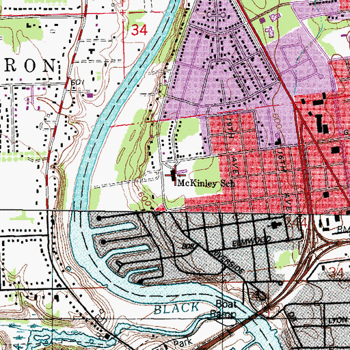 Topographic Map of McKinley School, MI