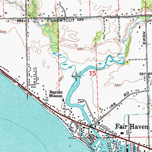 Topographic Map of Meldrum Drain, MI