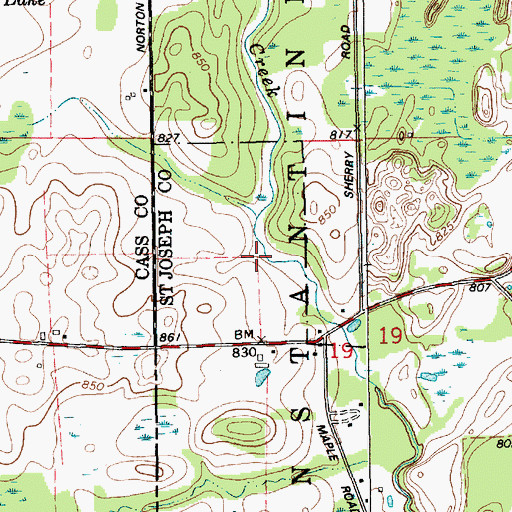 Topographic Map of Mill Pond, MI