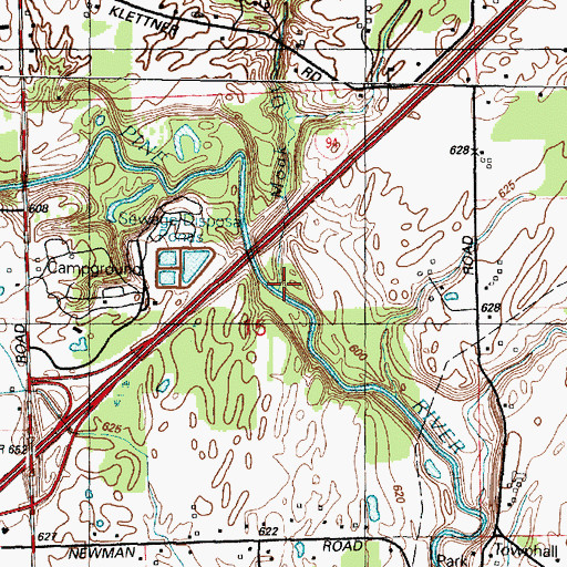 Topographic Map of Moak Drain, MI