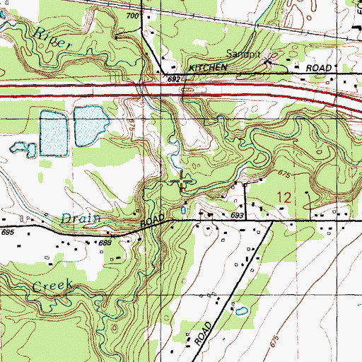 Topographic Map of Moore Creek, MI