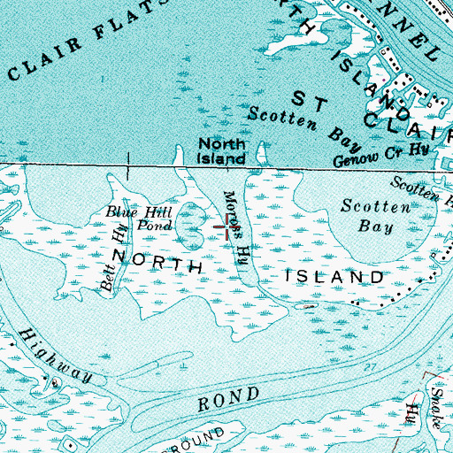 Topographic Map of Moross Highway, MI