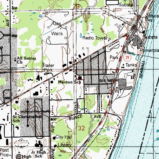 Topographic Map of Morton School, MI