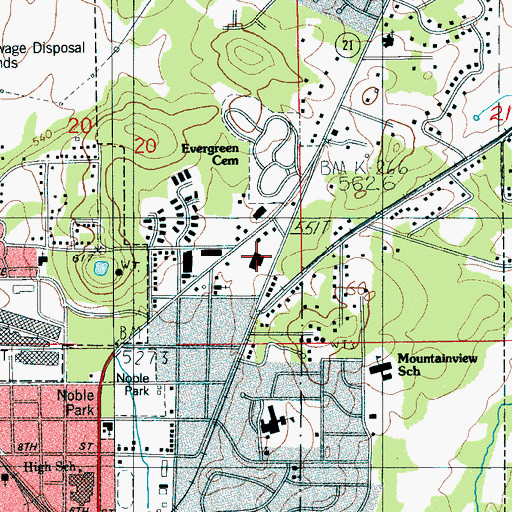 Topographic Map of Marble City Plaza Shopping Center, AL