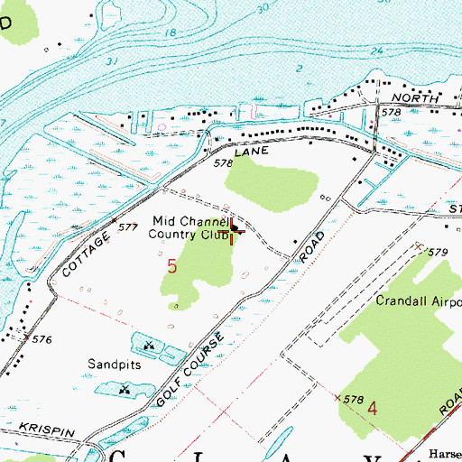 Topographic Map of Mud Channel Country Club, MI