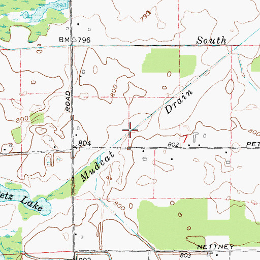 Topographic Map of Mudcat Drain, MI