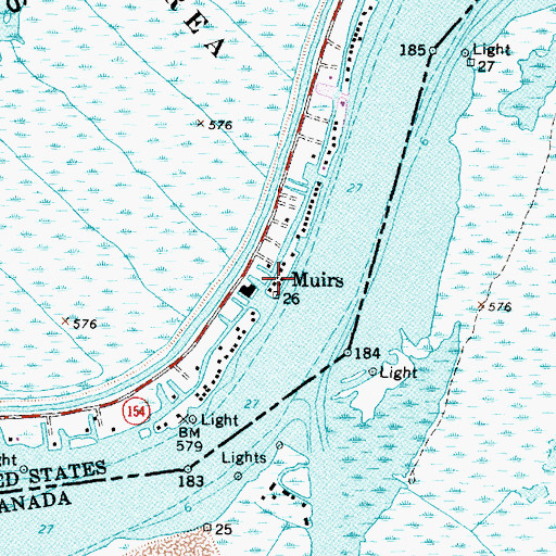 Topographic Map of Muirs, MI