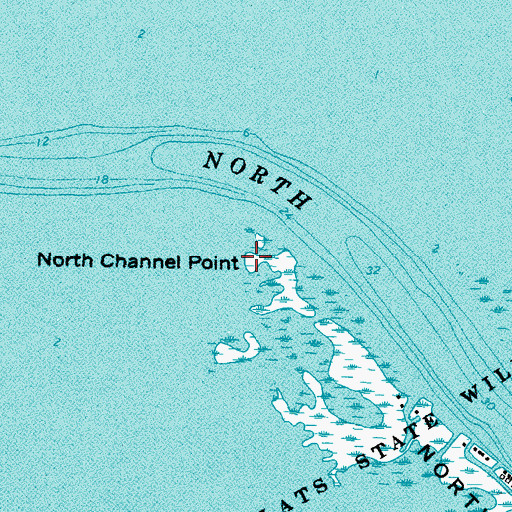 Topographic Map of North Channel Point, MI