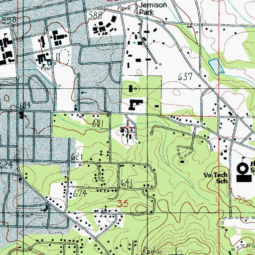Topographic Map of McCannsville, AL