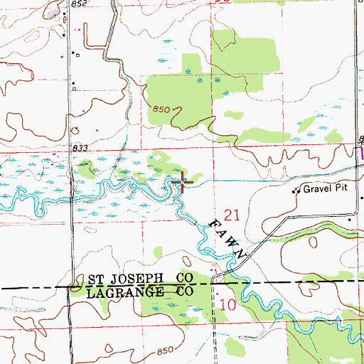 Topographic Map of Nye Drain, MI