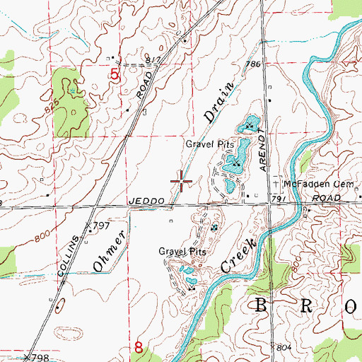 Topographic Map of Ohmer Drain, MI