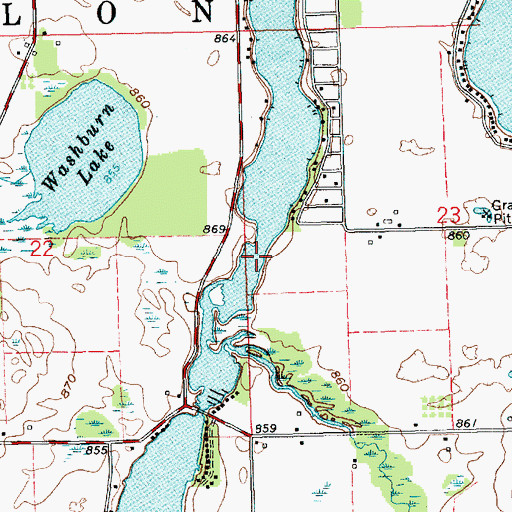 Topographic Map of Palmer Lake, MI