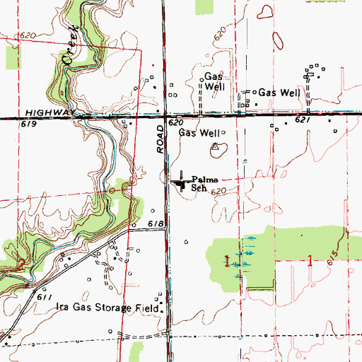 Topographic Map of Palms School, MI