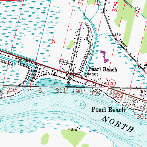 Topographic Map of Pearl Beach, MI