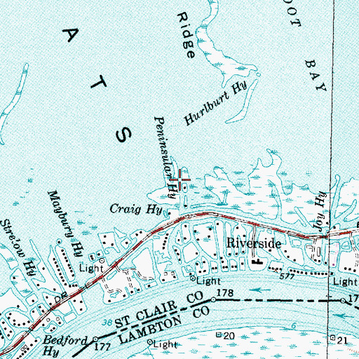 Topographic Map of Peninsular Highway, MI