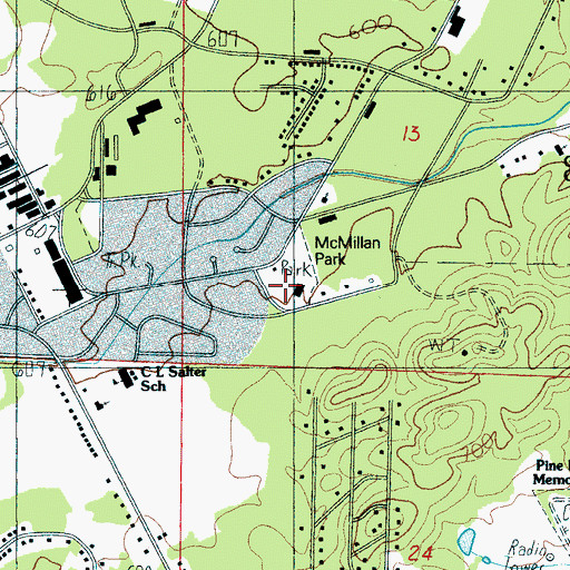 Topographic Map of McMillan Park, AL