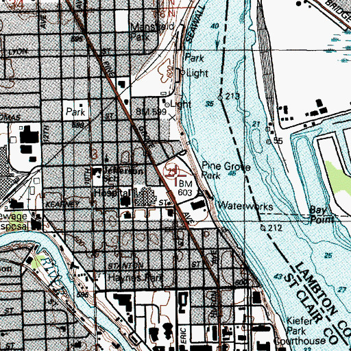 Topographic Map of Pine Grove Park, MI