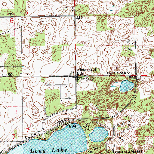 Topographic Map of Pleasant Hill School, MI