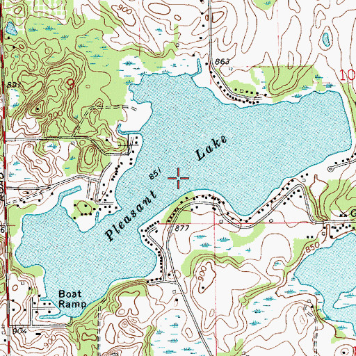 Topographic Map of Pleasant Lake, MI