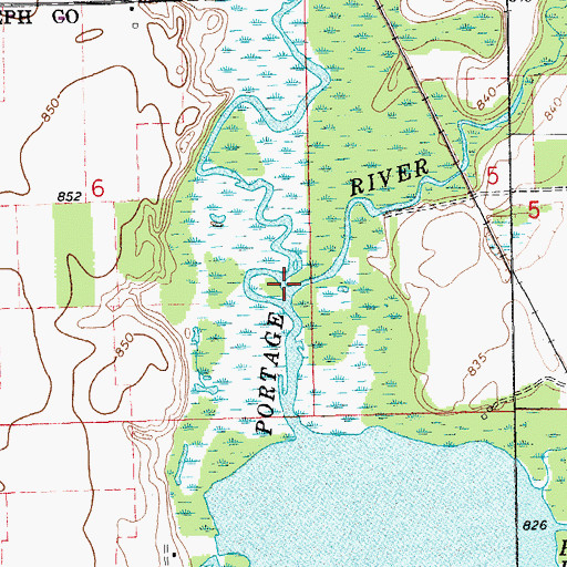 Topographic Map of Portage Creek, MI