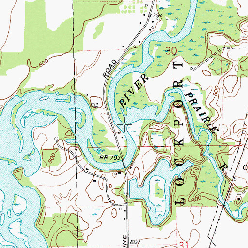 Topographic Map of Prairie River, MI