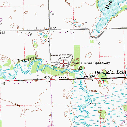 Topographic Map of Prairie River Speedway, MI