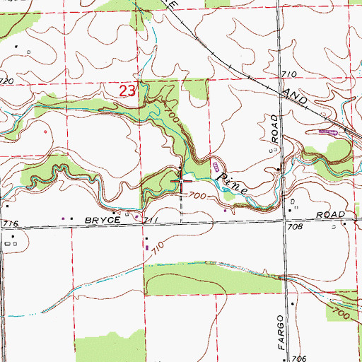 Topographic Map of Quakenbush Drain, MI