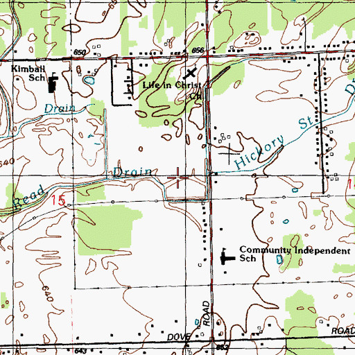 Topographic Map of Read Drain, MI