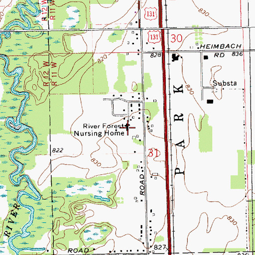 Topographic Map of River Forest Nursing Home, MI