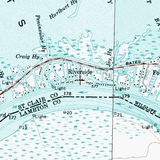Topographic Map of Riverside, MI