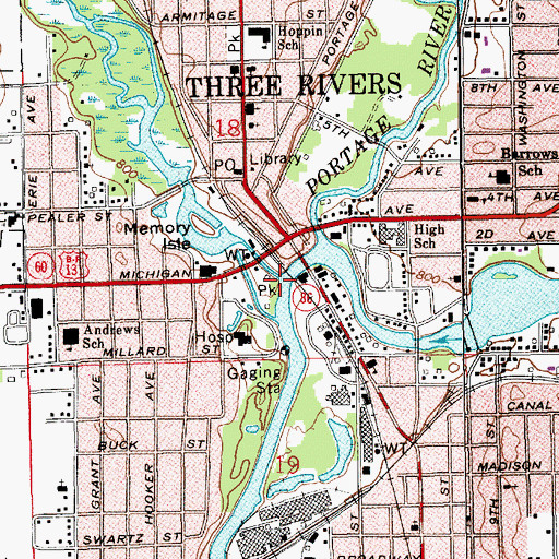 Topographic Map of Rocky River, MI