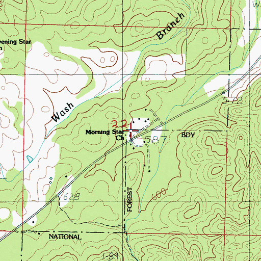 Topographic Map of Morning Star Baptist Church, AL