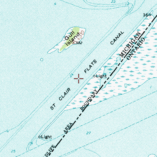 Topographic Map of Saint Clair Flats Canal, MI