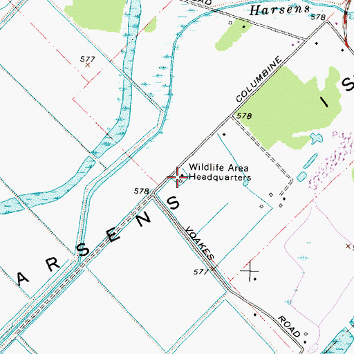 Topographic Map of Saint Clair Flats State Wildlife Area, MI