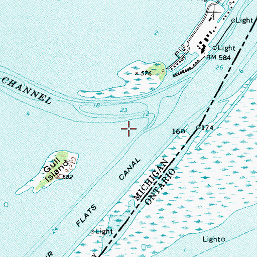 Topographic Map of Saint Clair River, MI