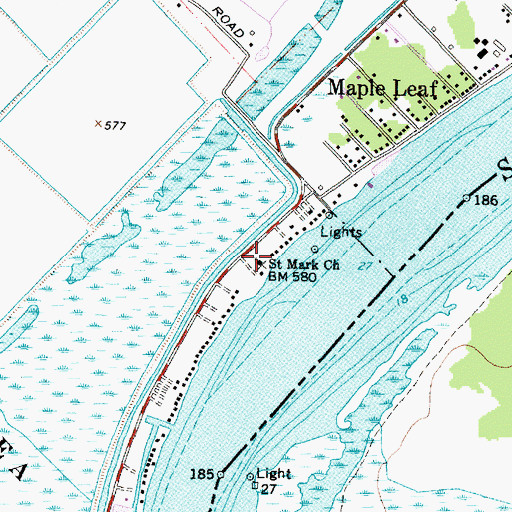 Topographic Map of Saint Mark Church, MI