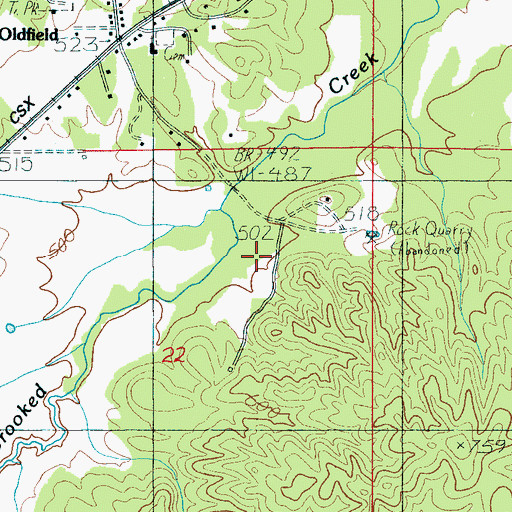Topographic Map of Mount Olive Baptist Church, AL