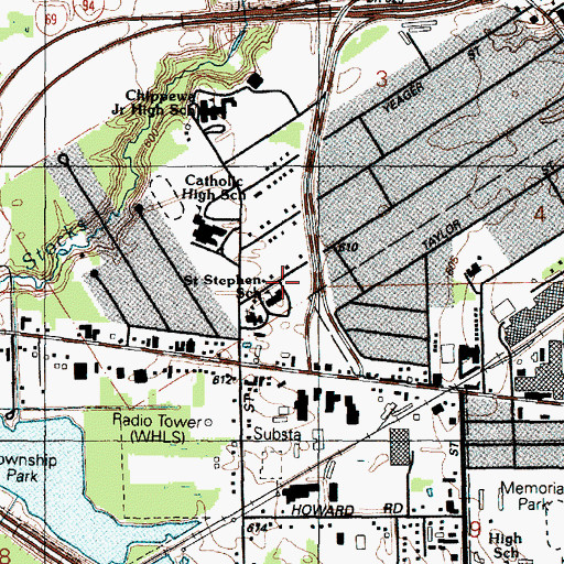 Topographic Map of Saint Stephen School, MI