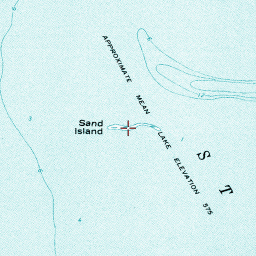 Topographic Map of Sand Island, MI