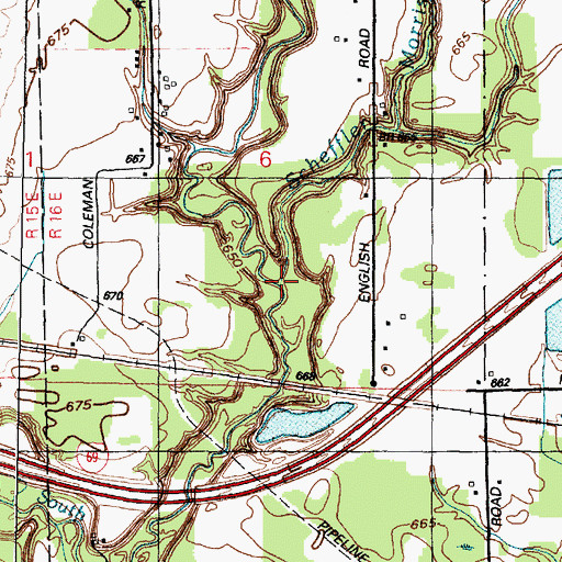 Topographic Map of Scheffle Drain, MI