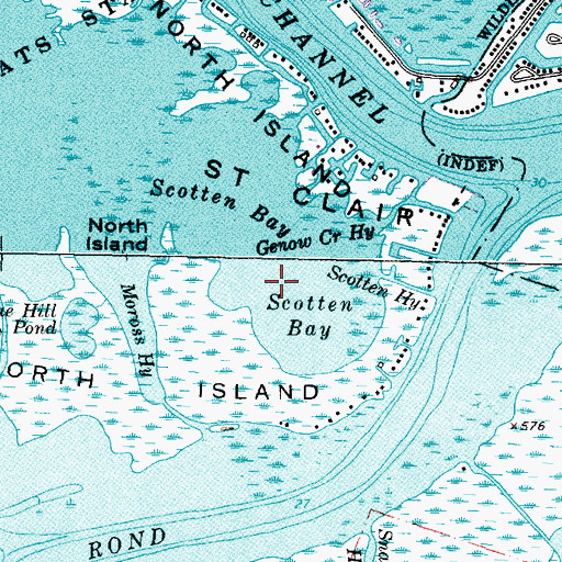 Topographic Map of Scotten Bay, MI