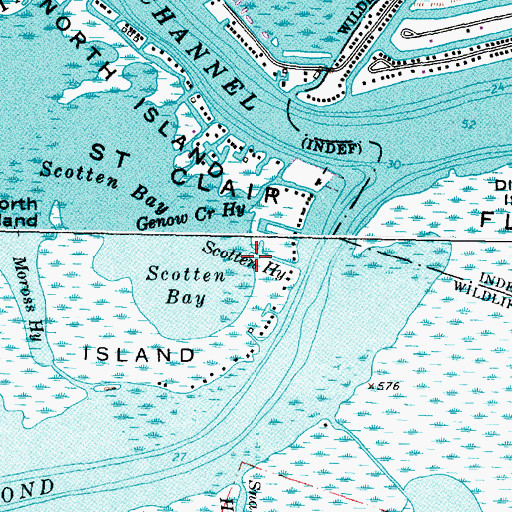 Topographic Map of Scotten Highway, MI